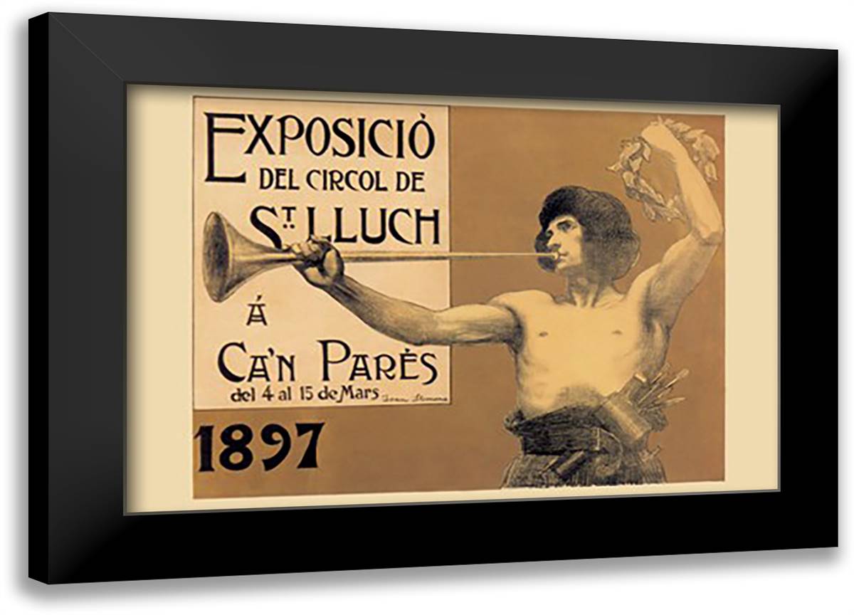 Exposition of the Circle of St. Luke 22x16 Black Modern Wood Framed Art Print Poster by Llimona, J
