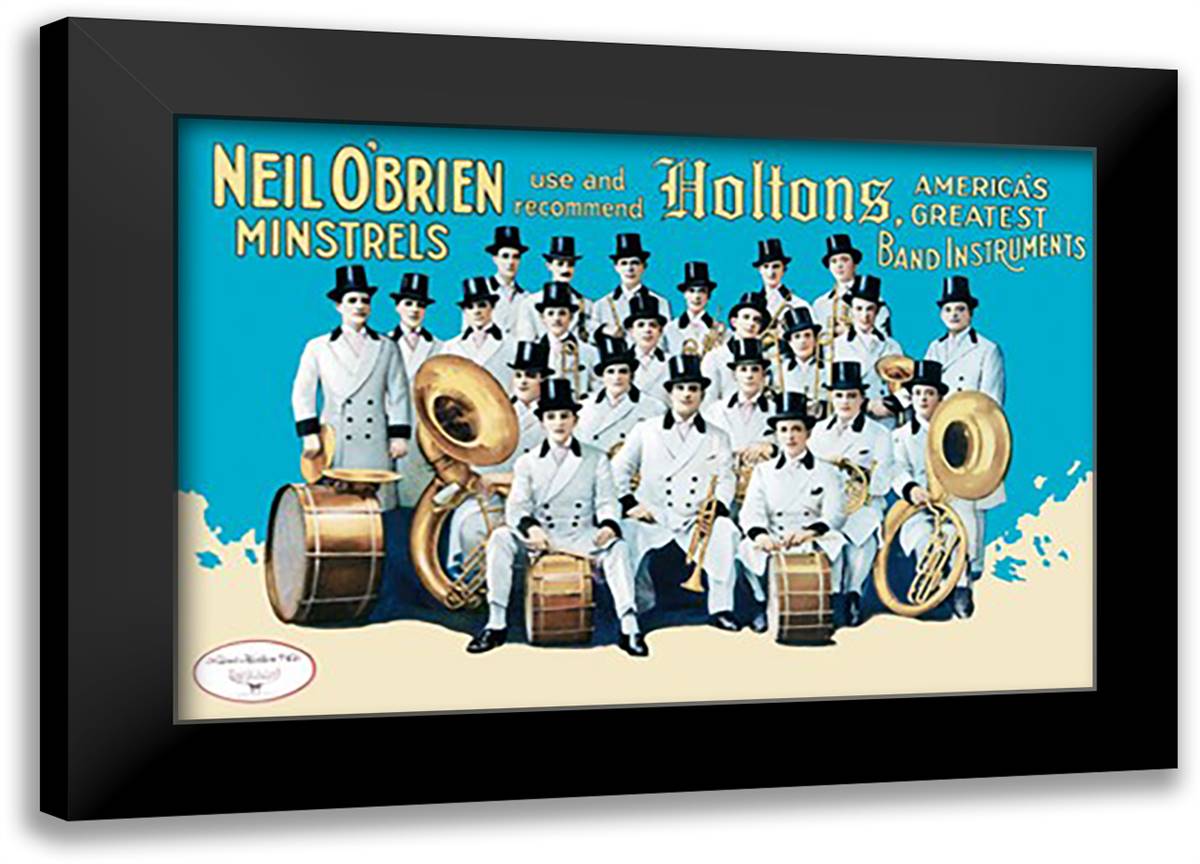 Neil O'Brien Minstrels 22x16 Black Modern Wood Framed Art Print Poster