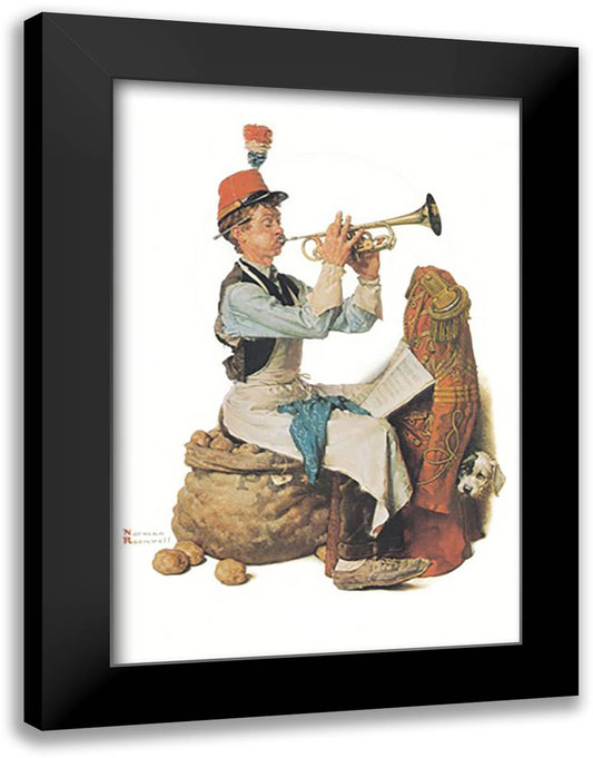 Sour Note 16x22 Black Modern Wood Framed Art Print Poster by Rockwell, Norman