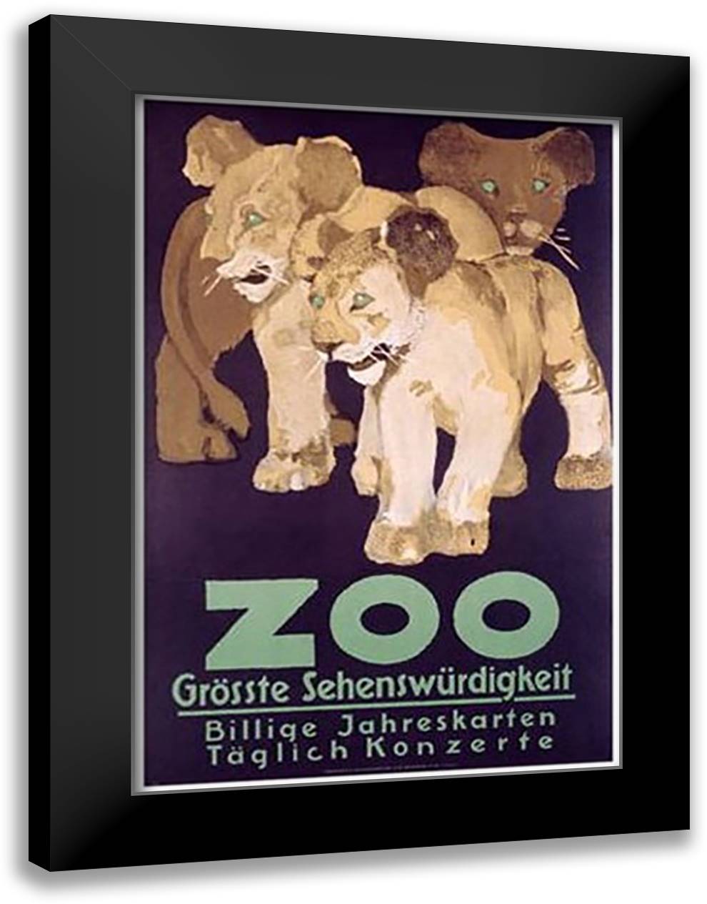 Zoo Grosste Sehenswurdigkeit 16x22 Black Modern Wood Framed Art Print Poster