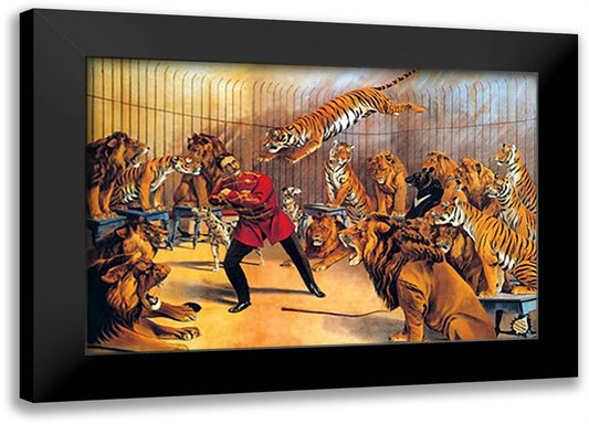 Dangerous Leap 22x16 Black Modern Wood Framed Art Print Poster