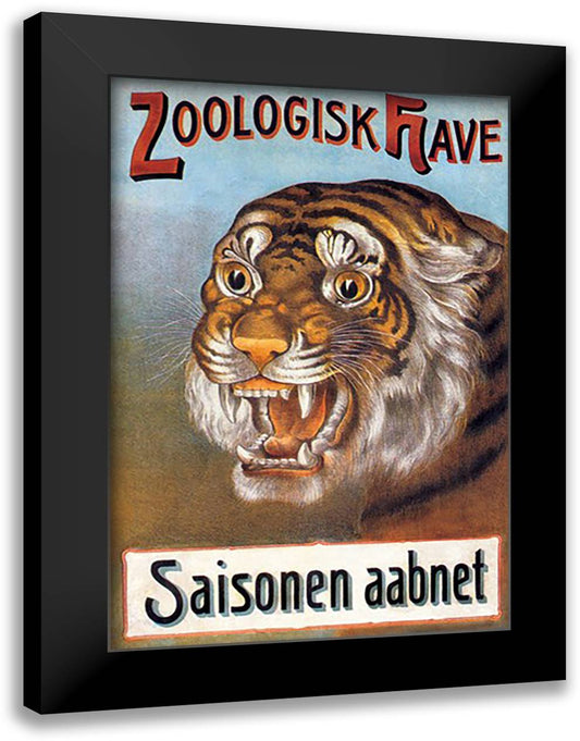 Zoologisk Have Saisonen aabnet 16x22 Black Modern Wood Framed Art Print Poster