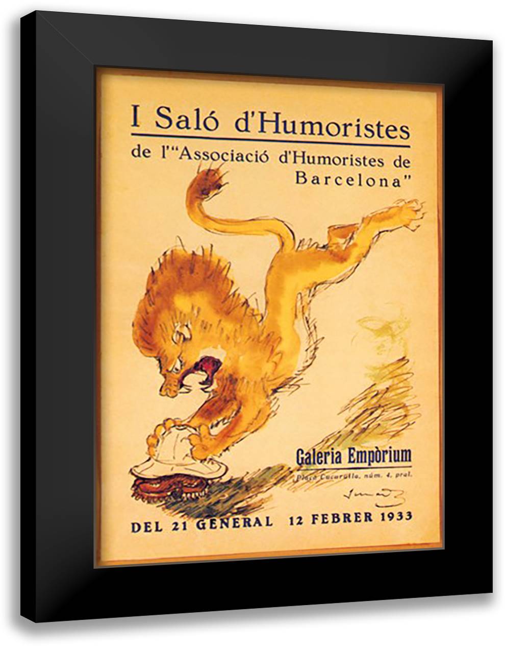 Salo d'Humoristes 16x22 Black Modern Wood Framed Art Print Poster by Junceda