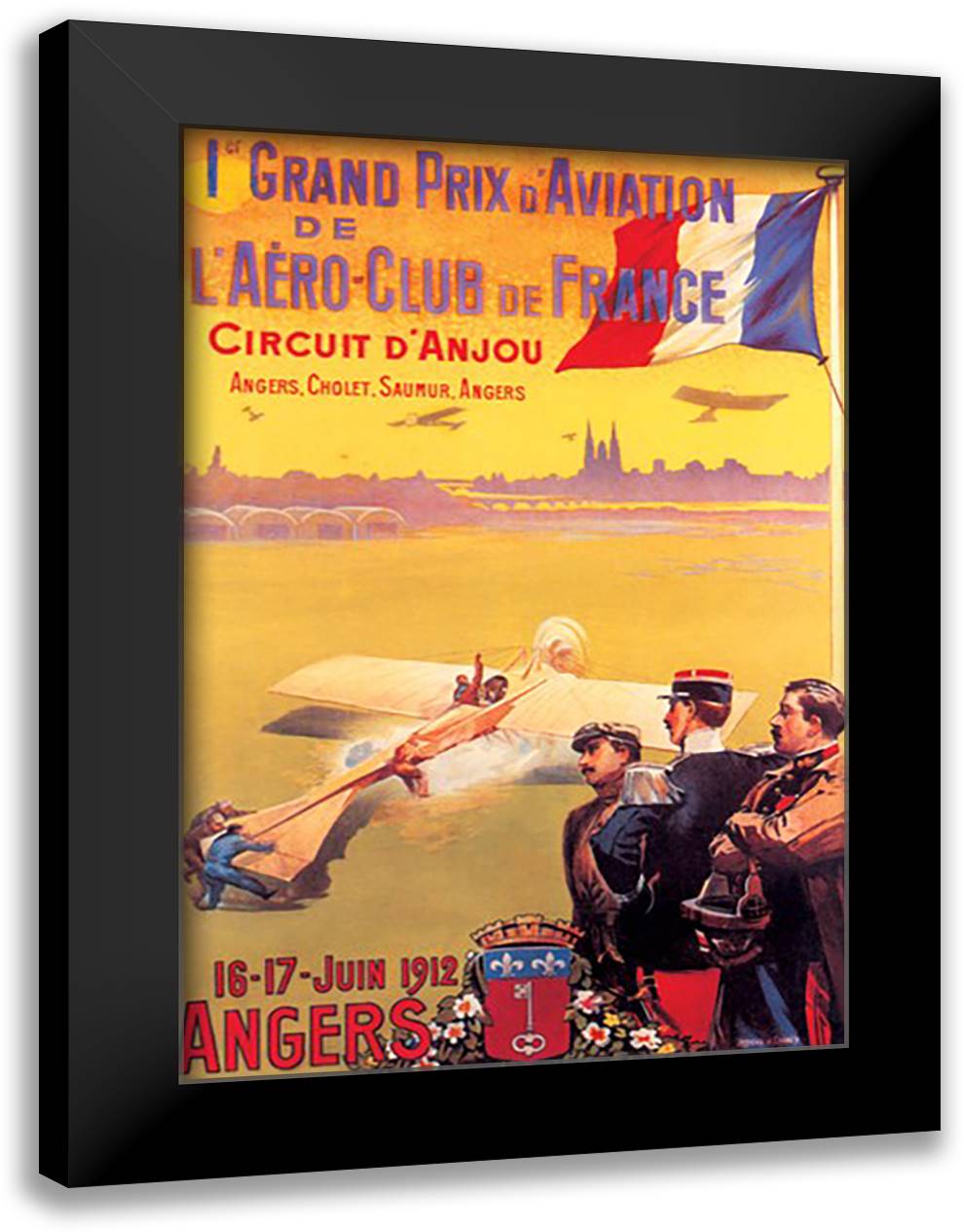 Grand Prix d'Aviation de L'Aero-Club de France 16x22 Black Modern Wood Framed Art Print Poster