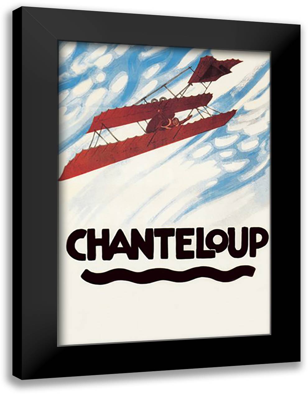 Biplane Executes a Loop 16x22 Black Modern Wood Framed Art Print Poster by Nygaard, Axel