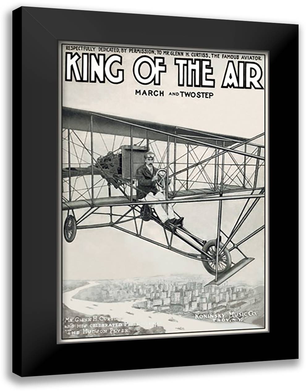 King of the Air 16x22 Black Modern Wood Framed Art Print Poster
