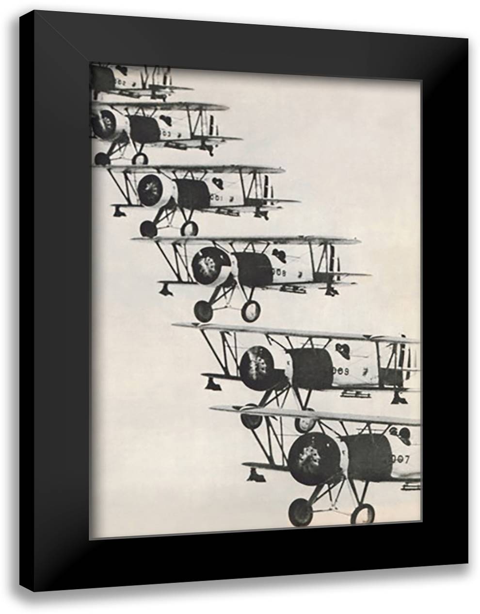 Flying in Formation 16x22 Black Modern Wood Framed Art Print Poster