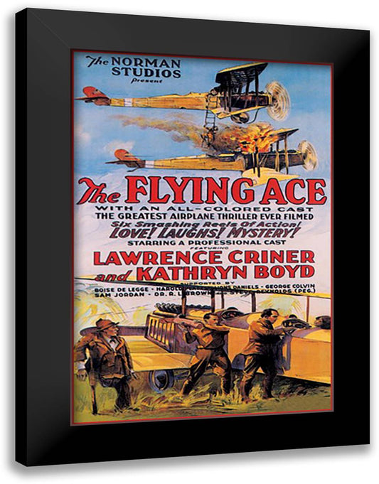Flying Ace Movie Poster 16x22 Black Modern Wood Framed Art Print Poster