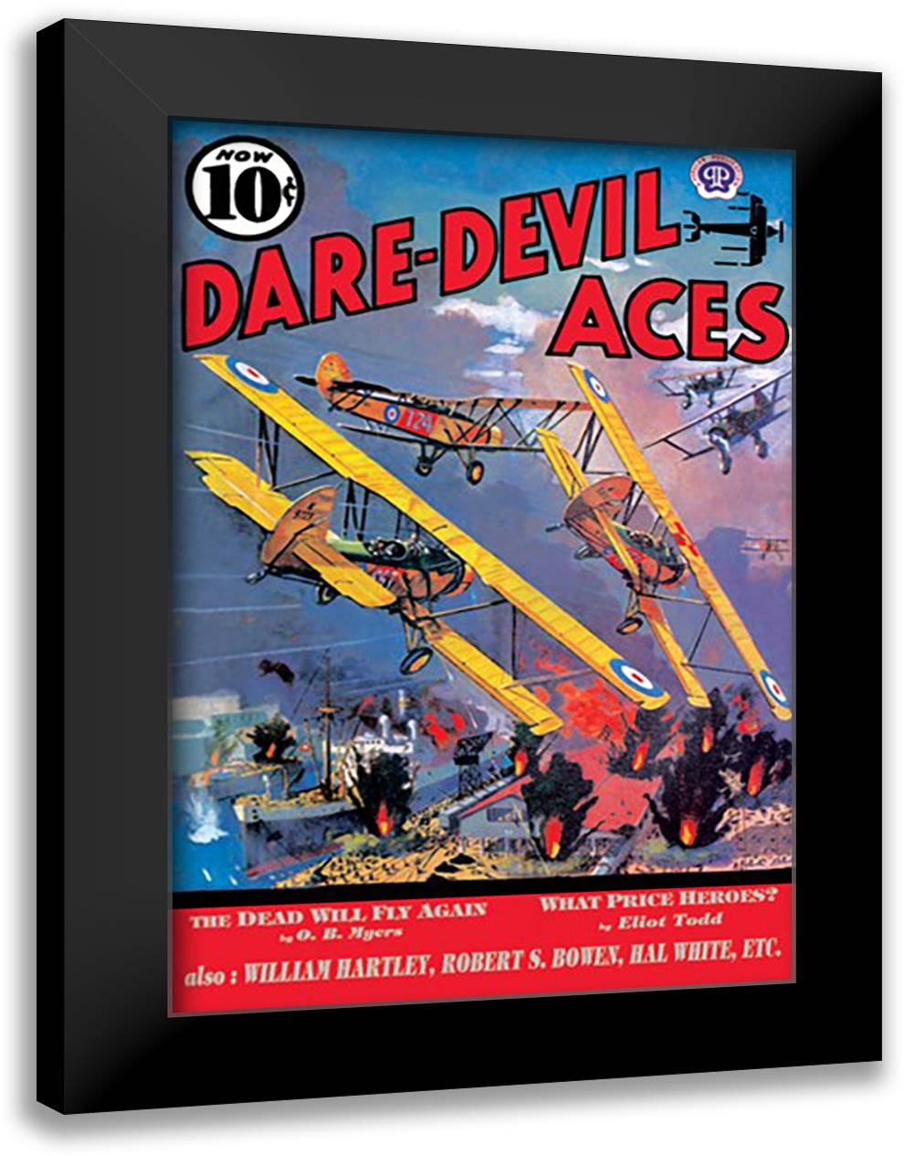 Dare-Devil Aces: The Dead Will Fly Again 16x22 Black Modern Wood Framed Art Print Poster