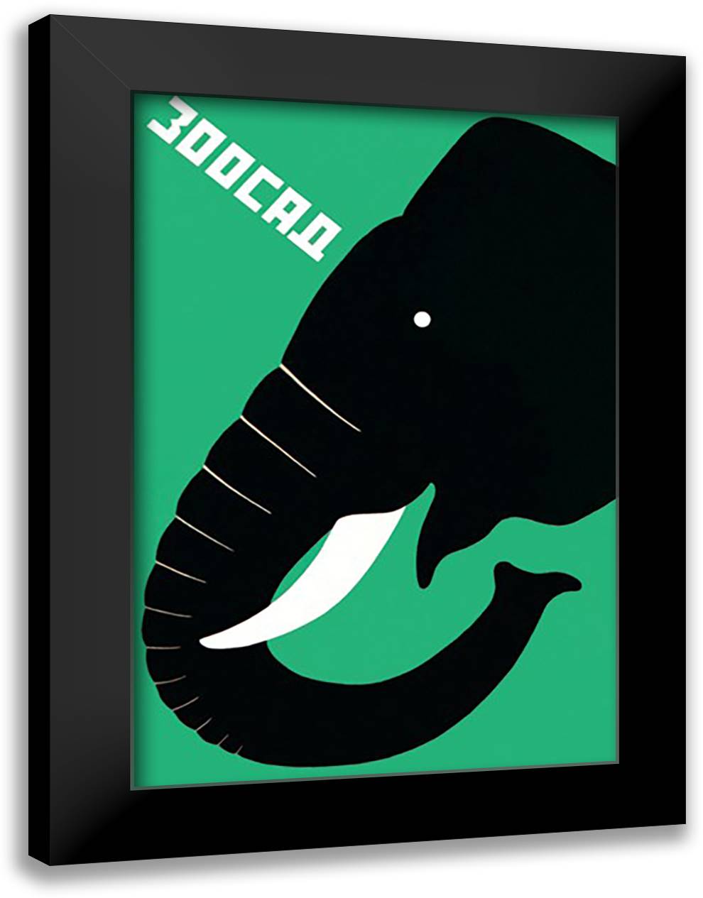 Zoo - Elephant 16x22 Black Modern Wood Framed Art Print Poster by Bulanov, Dmitrii