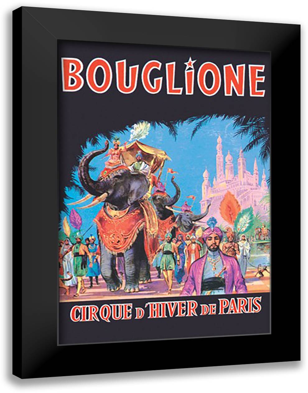 Bouglione - Cirque d'Hiver de Paris 16x22 Black Modern Wood Framed Art Print Poster