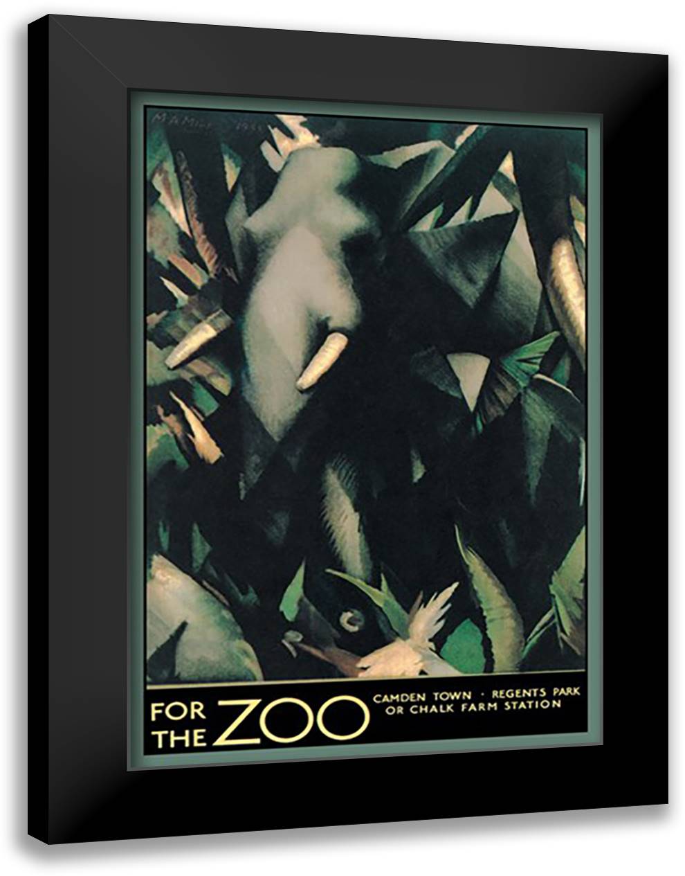 For the Zoo 16x22 Black Modern Wood Framed Art Print Poster