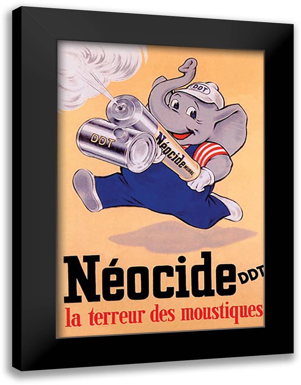 Neocide DDT - La Terreur des Moustiques 16x22 Black Modern Wood Framed Art Print Poster