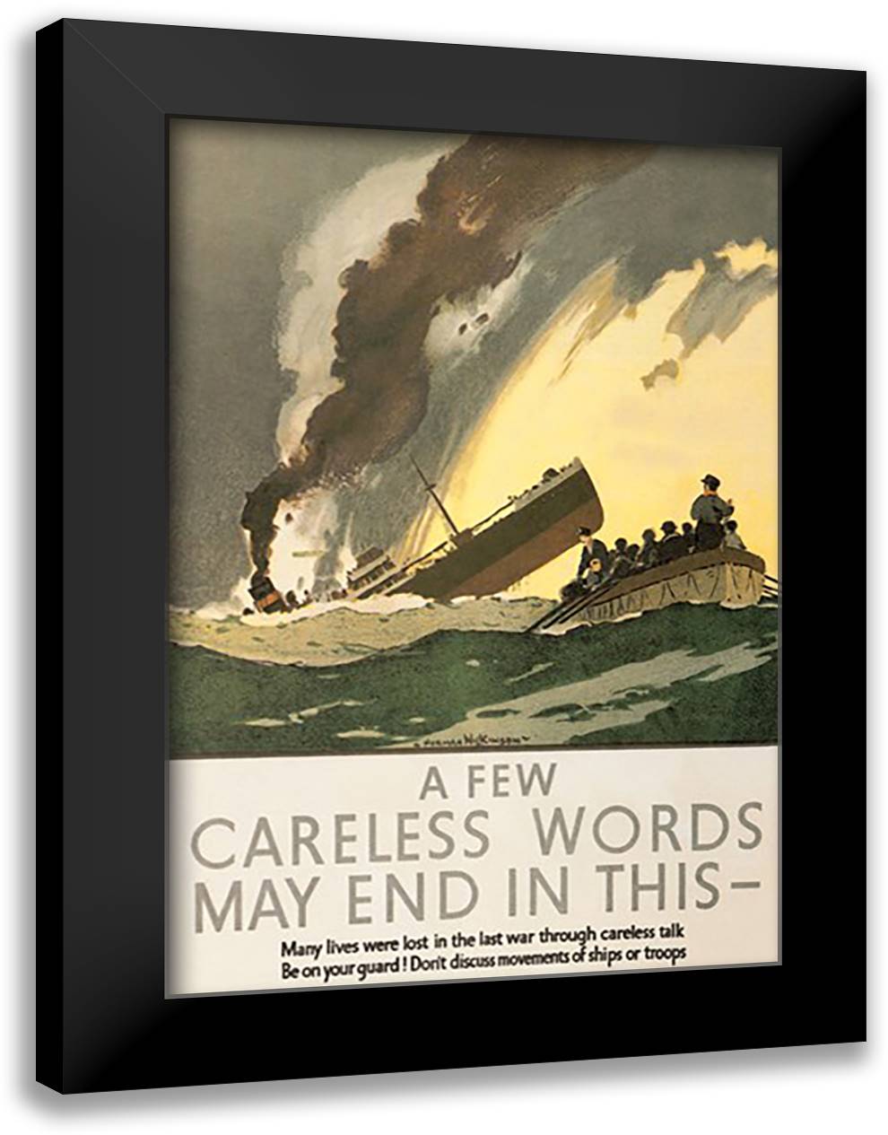 Few Careless Words May End In This 16x22 Black Modern Wood Framed Art Print Poster by Wilkinson, Norman