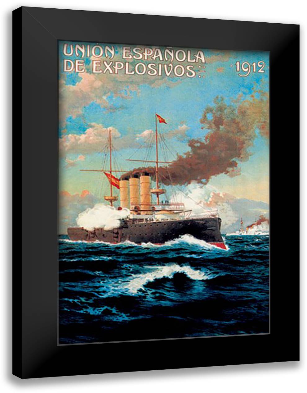 Union Espanola de Explosivos 16x22 Black Modern Wood Framed Art Print Poster