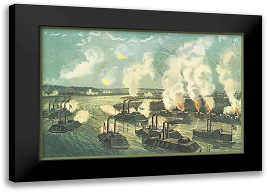 Bombardment and Capture of Island "Number Ten" 22x16 Black Modern Wood Framed Art Print Poster