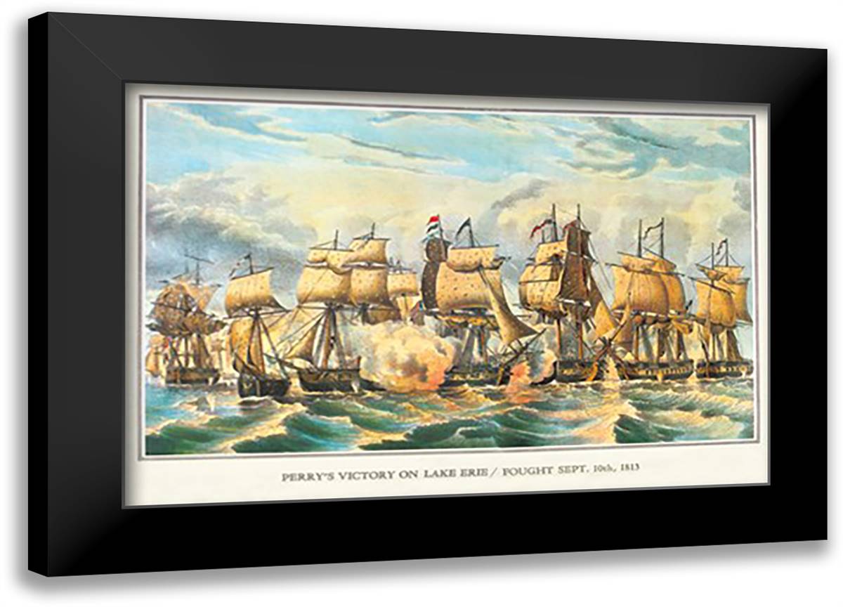 Perry's Victory on Lake Erie 22x16 Black Modern Wood Framed Art Print Poster