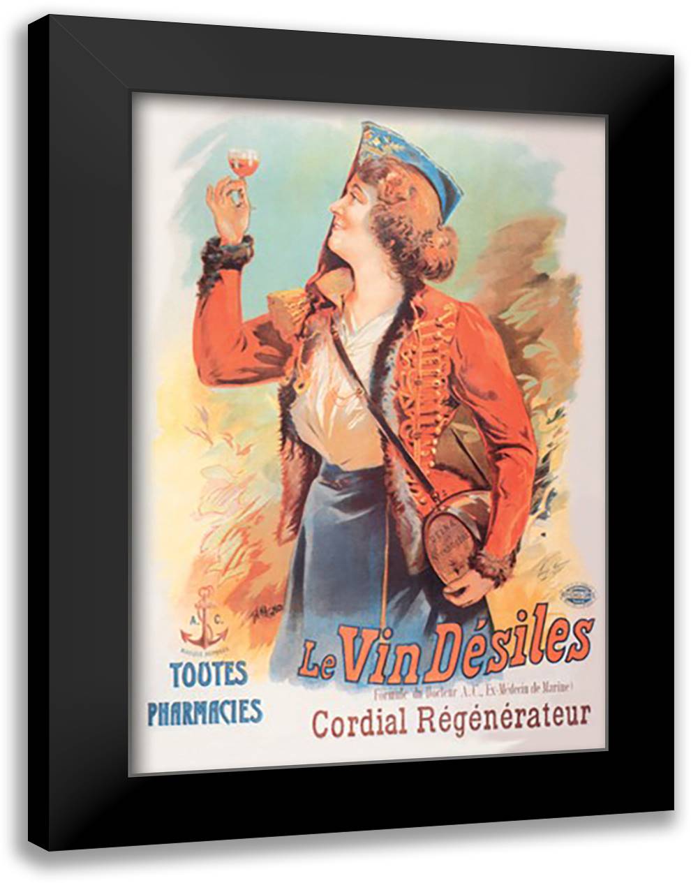 Vin Desiles 16x22 Black Modern Wood Framed Art Print Poster by Tamagno, Francisco