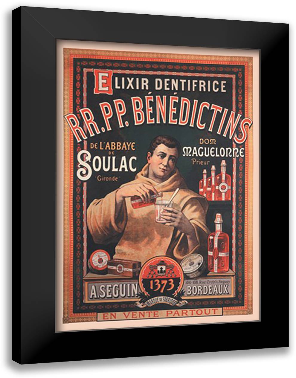 RR. PP. Benedictins 16x22 Black Modern Wood Framed Art Print Poster