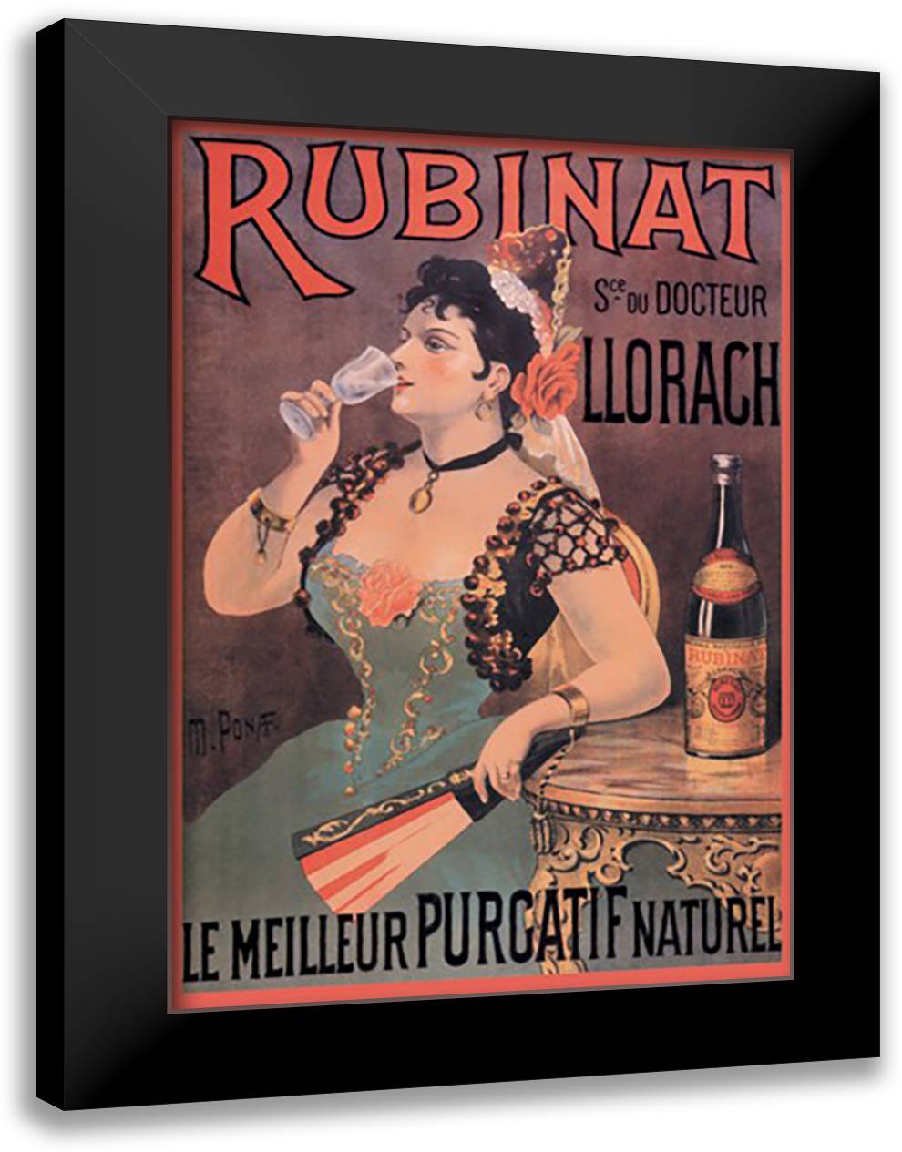 Rubinat 16x22 Black Modern Wood Framed Art Print Poster by Ponaf, M.
