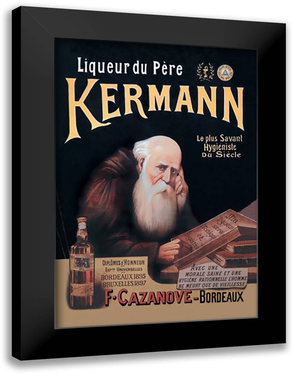 Kermann 16x22 Black Modern Wood Framed Art Print Poster