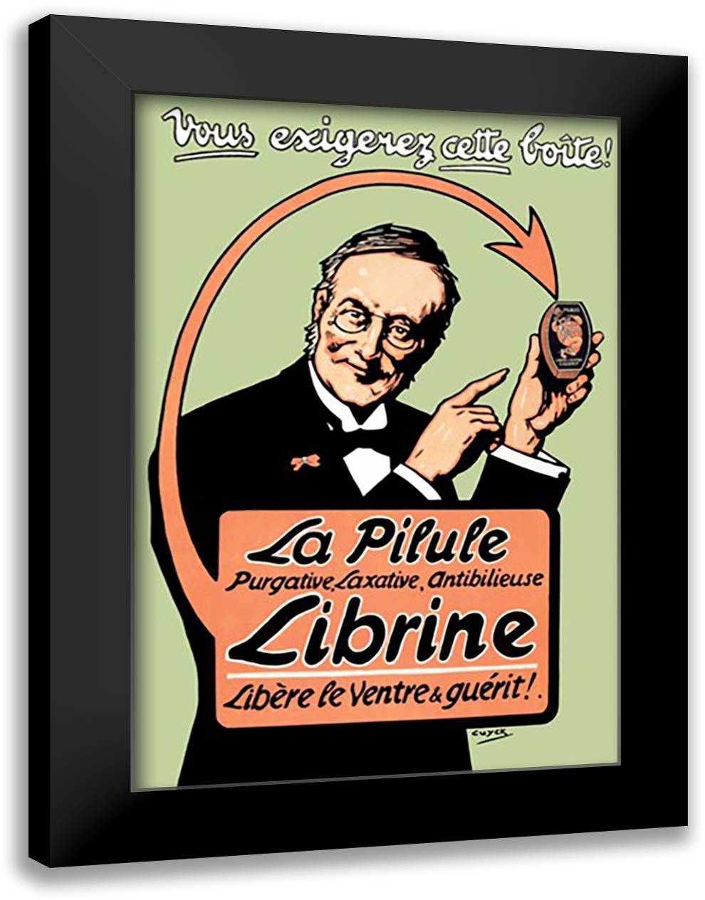Librine 16x22 Black Modern Wood Framed Art Print Poster by Cuyck, P.E.