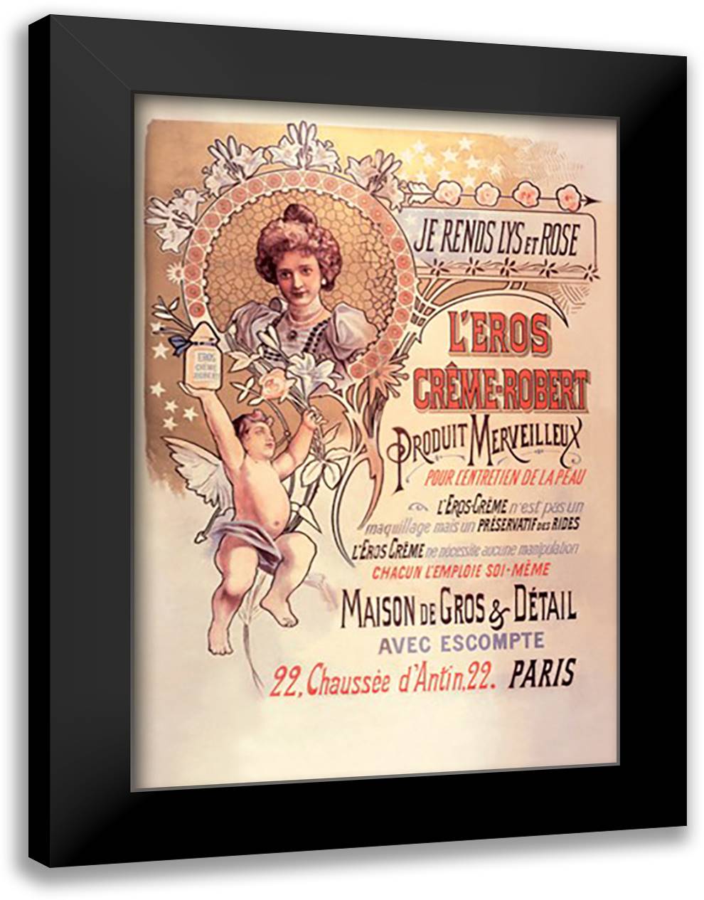 Eros Crme-Robert 16x22 Black Modern Wood Framed Art Print Poster