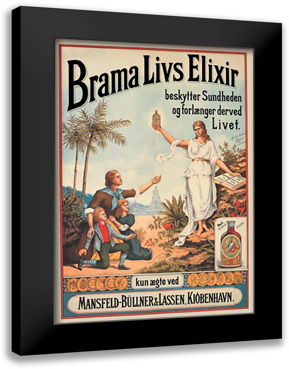 Brama Livs Elixir 16x22 Black Modern Wood Framed Art Print Poster