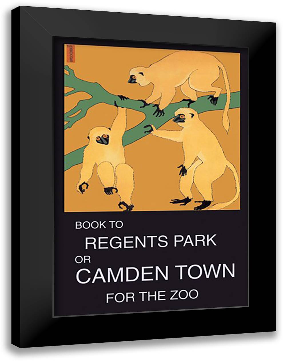 Book to Regent's Park 16x22 Black Modern Wood Framed Art Print Poster