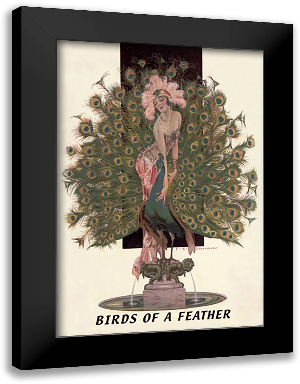 Birds of a Feather 16x22 Black Modern Wood Framed Art Print Poster