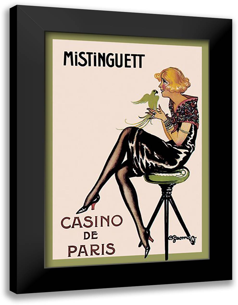 Mistinguett - Casino de Paris 16x22 Black Modern Wood Framed Art Print Poster by Gesmar, Charles