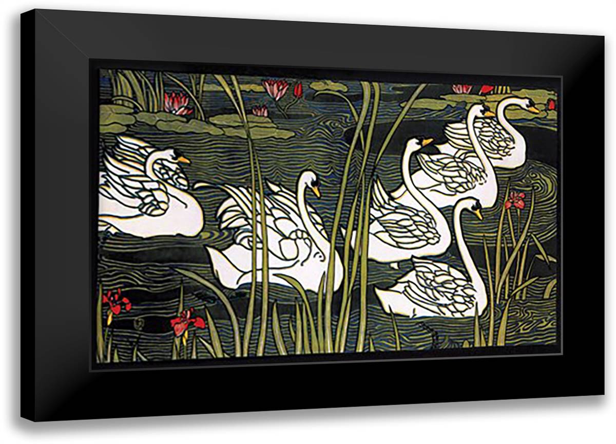 Journal de la Beaute 22x16 Black Modern Wood Framed Art Print Poster by Rhead, Louis
