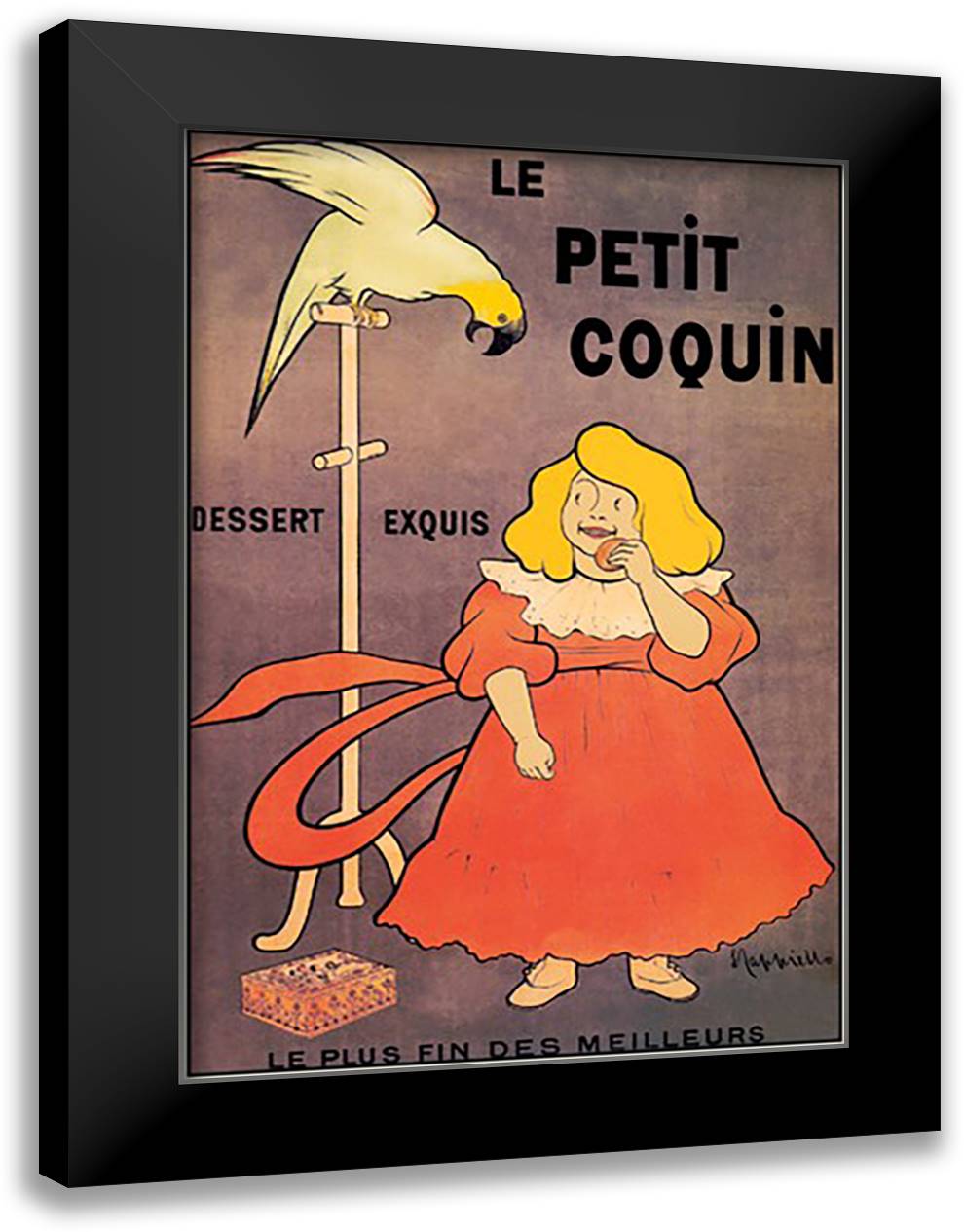 Petit Coquin 16x22 Black Modern Wood Framed Art Print Poster