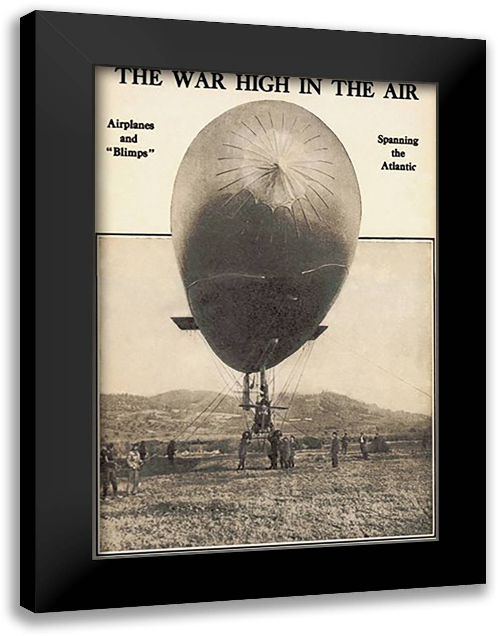 War High in the Air 16x22 Black Modern Wood Framed Art Print Poster