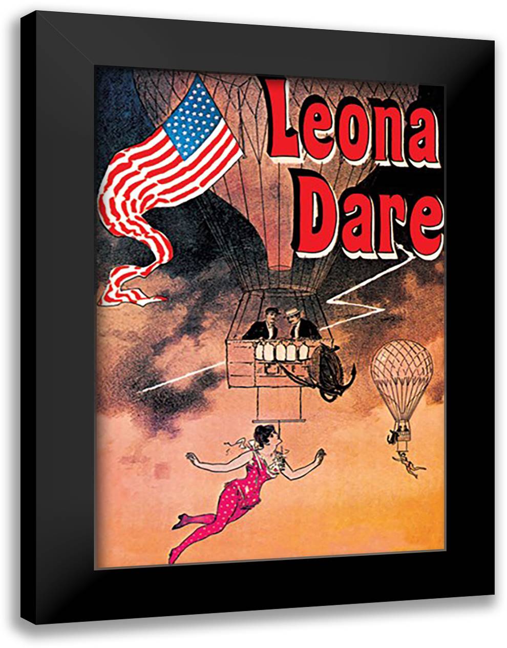 Leona Dare 16x22 Black Modern Wood Framed Art Print Poster by Cheret, Jules