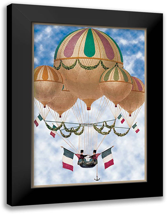 Balloon Flotilla 16x22 Black Modern Wood Framed Art Print Poster