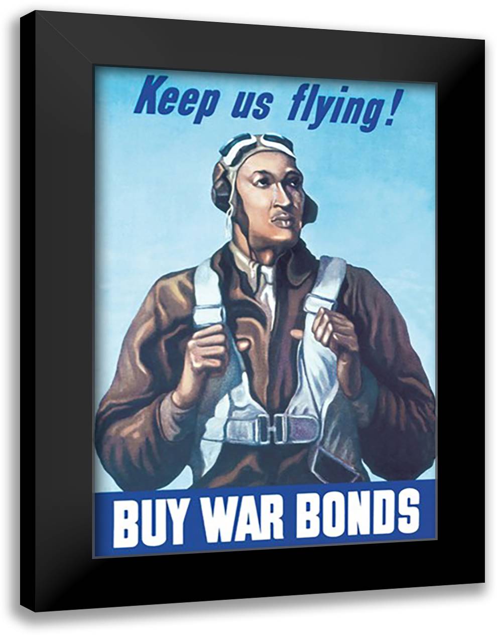 Keep Us Flying - Buy War Bonds 16x22 Black Modern Wood Framed Art Print Poster by Rayneau, Betsey Graves