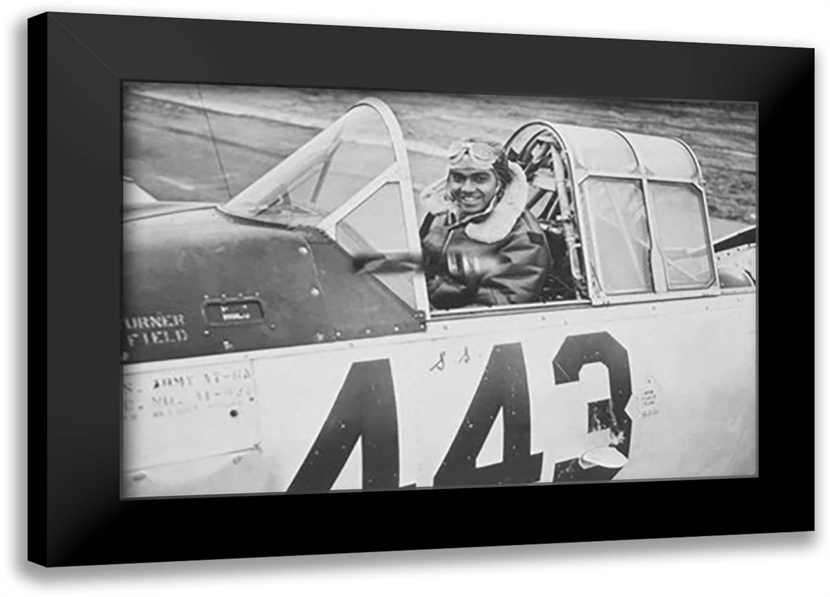 Pilot Returning From Europe 22x16 Black Modern Wood Framed Art Print Poster