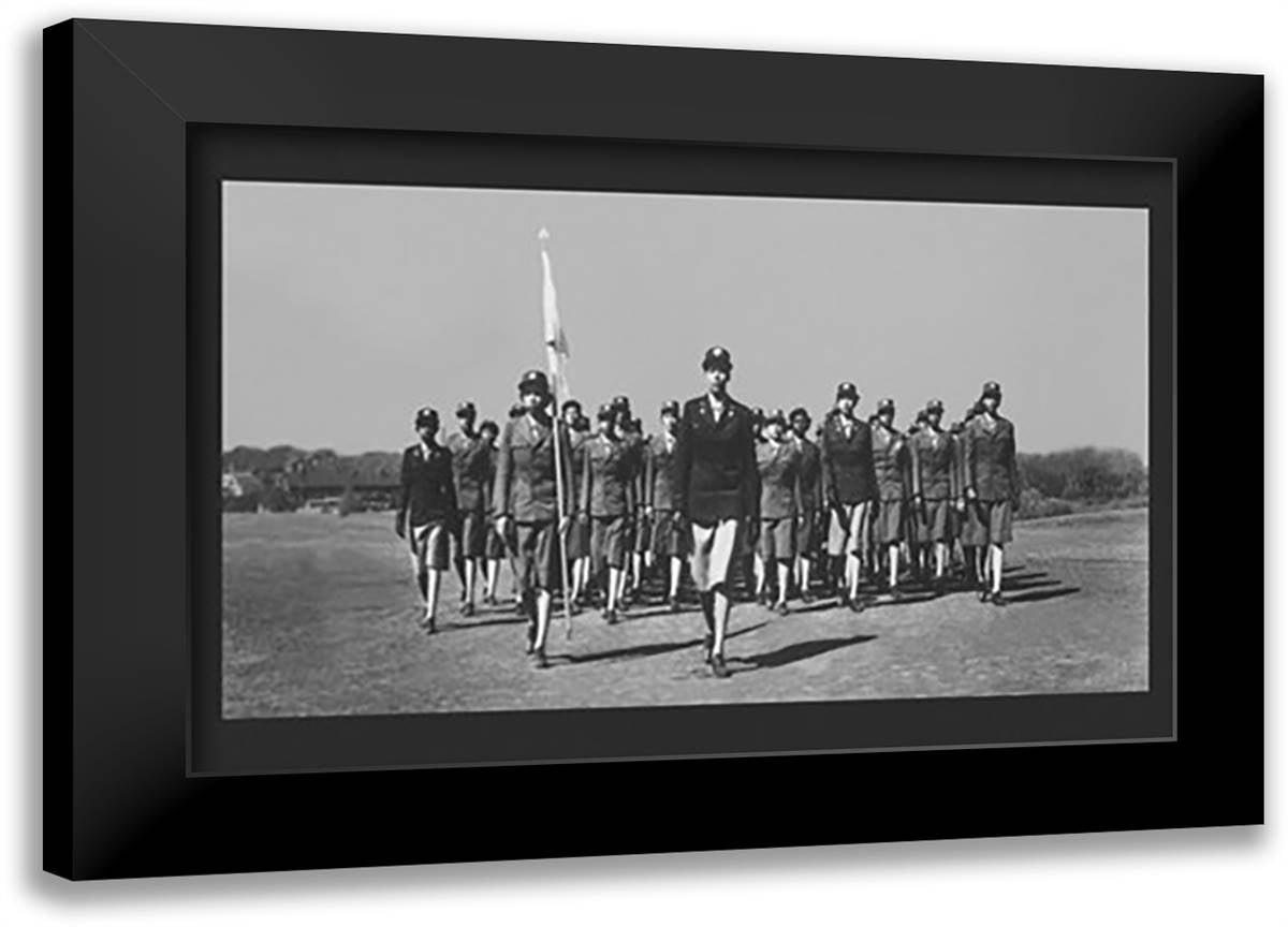 First Negro WAC's to Arrive 22x16 Black Modern Wood Framed Art Print Poster