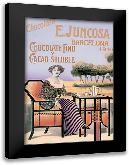 E. Juncosa Chocolate and Cocoa 16x22 Black Modern Wood Framed Art Print Poster