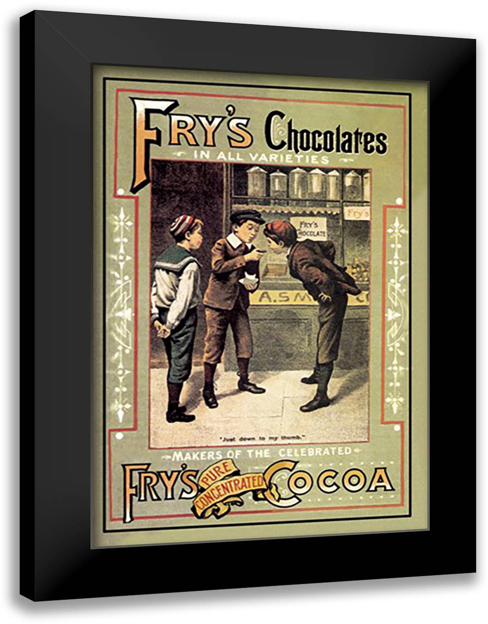 Fry's Chocolates 16x22 Black Modern Wood Framed Art Print Poster