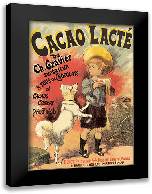 Cacao Lacte de Ch. Gravier Superieur 16x22 Black Modern Wood Framed Art Print Poster