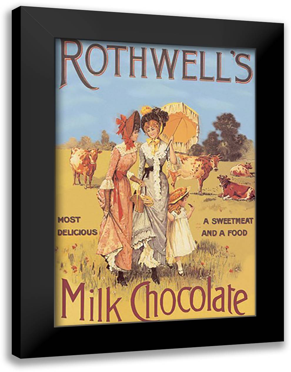 Rothwell's Milk Chocolate 16x22 Black Modern Wood Framed Art Print Poster