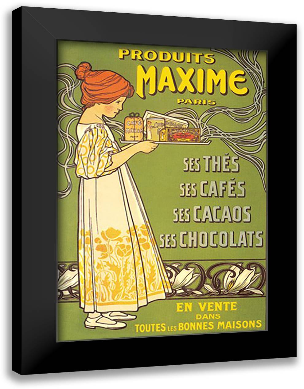 Produits Maxime 16x22 Black Modern Wood Framed Art Print Poster