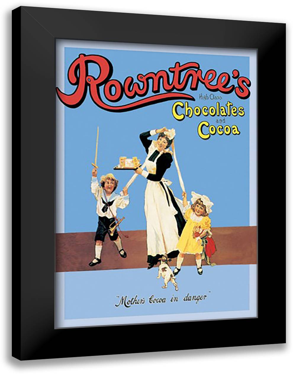 Rowntree's High Class Chocolates and Cocoa 16x22 Black Modern Wood Framed Art Print Poster