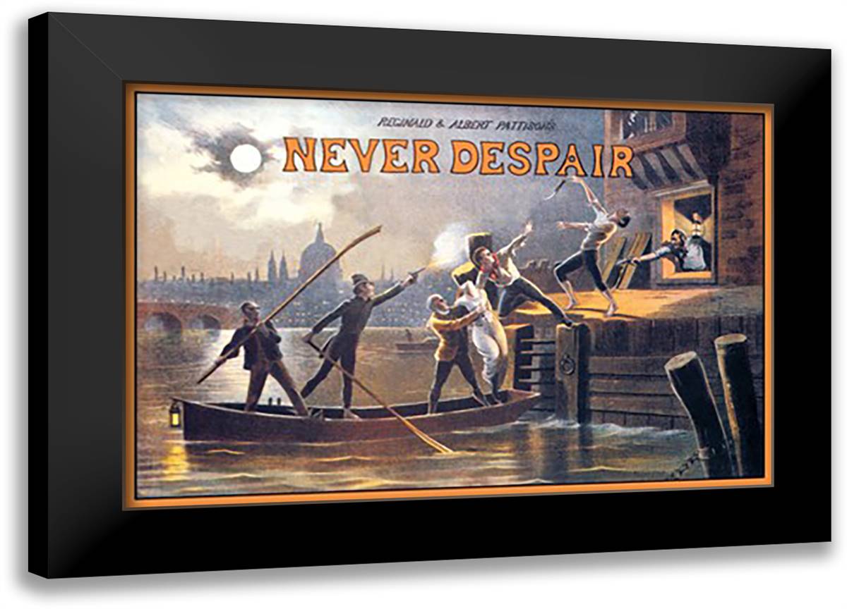 Never Despair 22x16 Black Modern Wood Framed Art Print Poster by Phillips, Thomas