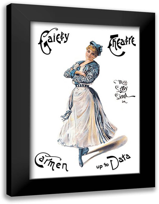 Gaiety Theatre Presents Miss Litty Lind in Carmen Up to Date 16x22 Black Modern Wood Framed Art Print Poster by Boechor, Augusta Lizzie