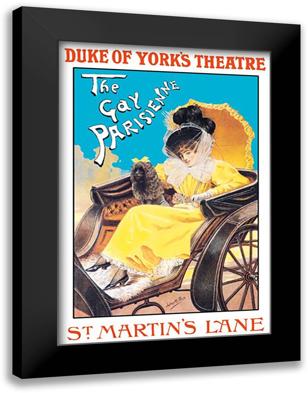 Gay Parisienne at the Duke of York's Theatre 16x22 Black Modern Wood Framed Art Print Poster by Price, Julius Mendes