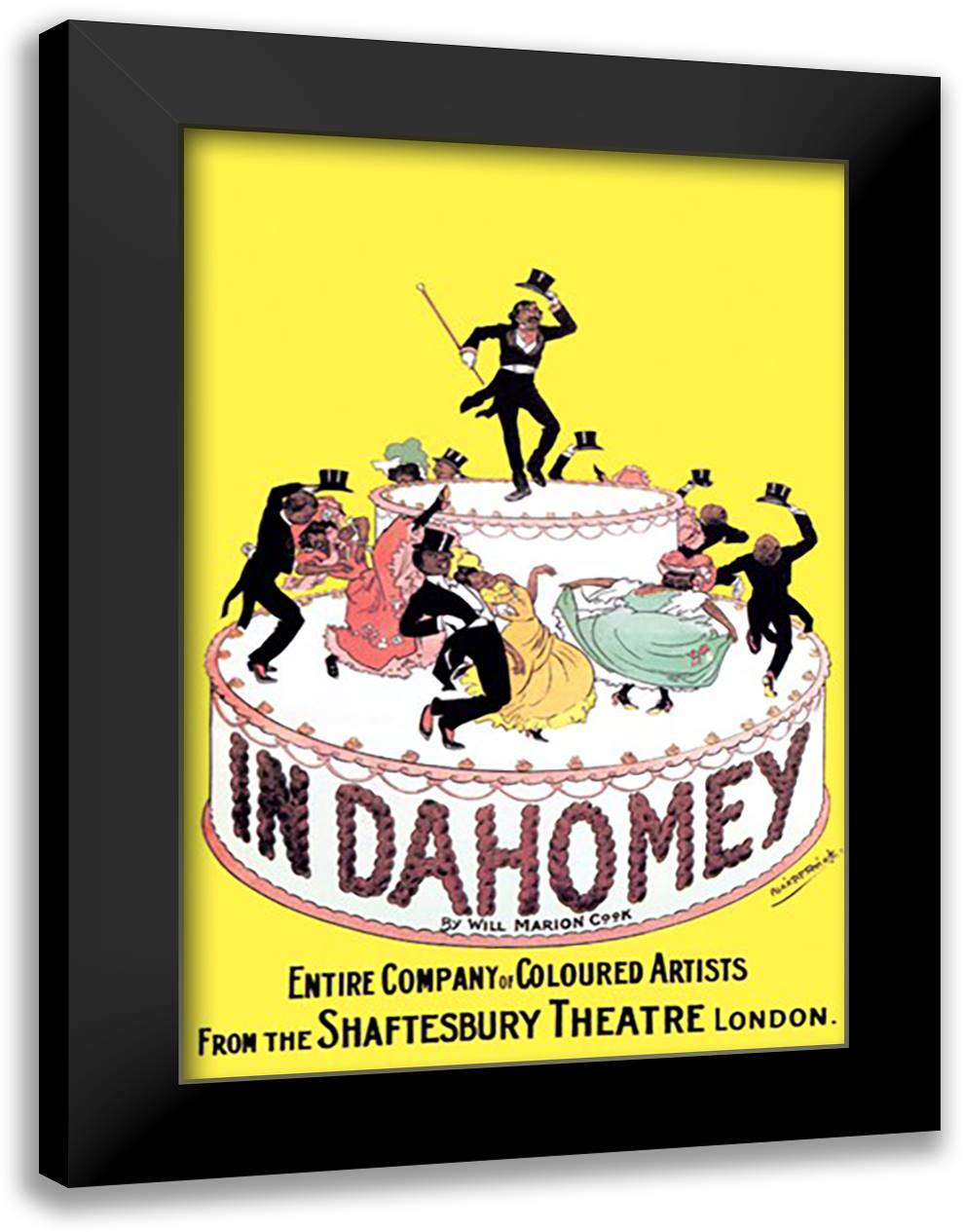 In Dahomey at the Shaftesbury Theatre 16x22 Black Modern Wood Framed Art Print Poster by Ritchie, Alick Penrose