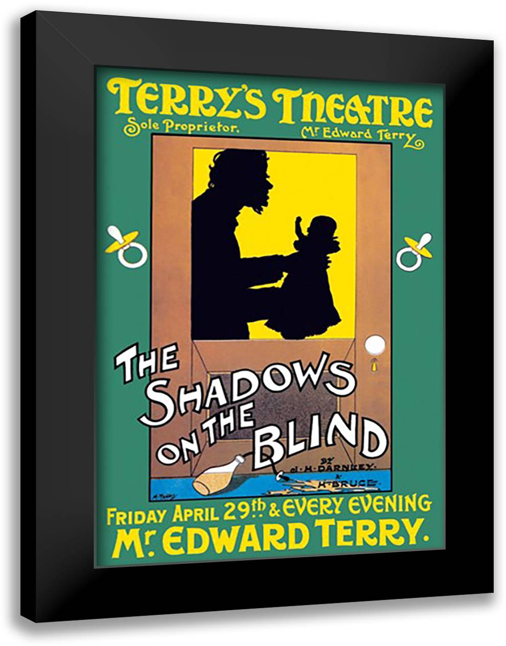 Shadows on the Blind at Terry's Theatre 16x22 Black Modern Wood Framed Art Print Poster by Ransom, Sidney